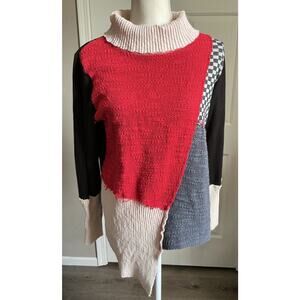 Pete Large Art‎ To Wear Multi Fabric Patchwork Long Sleeve Women’s Shirt